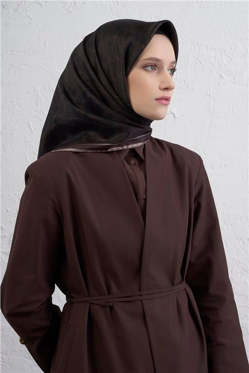 Armine Klasik Desenli Saf İpek Twill Eşarp 9408D 83