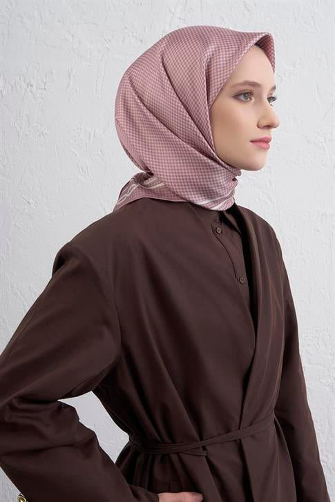 Armine Klasik Desenli Saf İpek Twill Eşarp 9404D 06