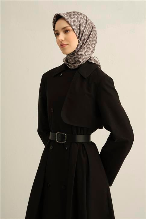 Armine Klasik Desenli Saf İpek Twill Eşarp 9321D 06