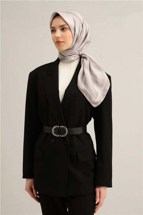 Armine Klasik Desenli Saf İpek Twill Eşarp 9327D 82