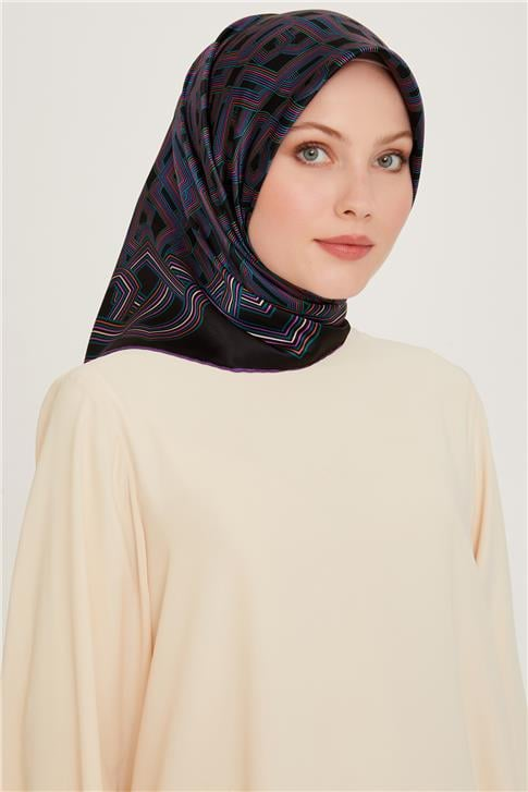 Armine Klasik Desenli Sura Saf İpek Eşarp 9213D 80
