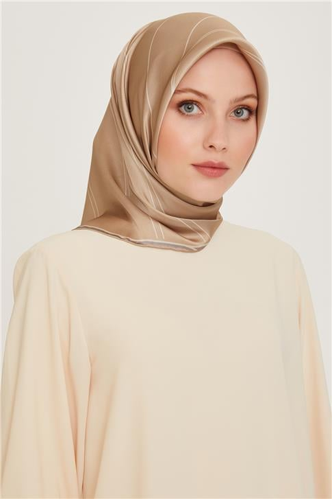 Armine Klasik Desenli Sura Saf İpek Eşarp 9251D 54