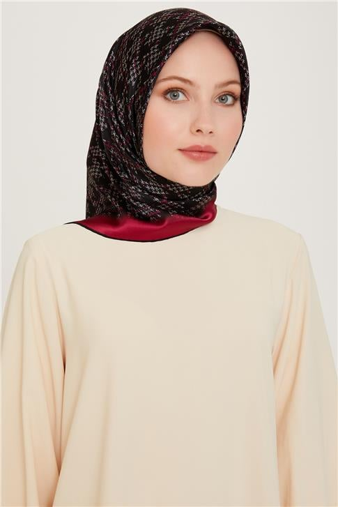 Armine Klasik Desenli Sura Saf İpek Eşarp 9239D 04
