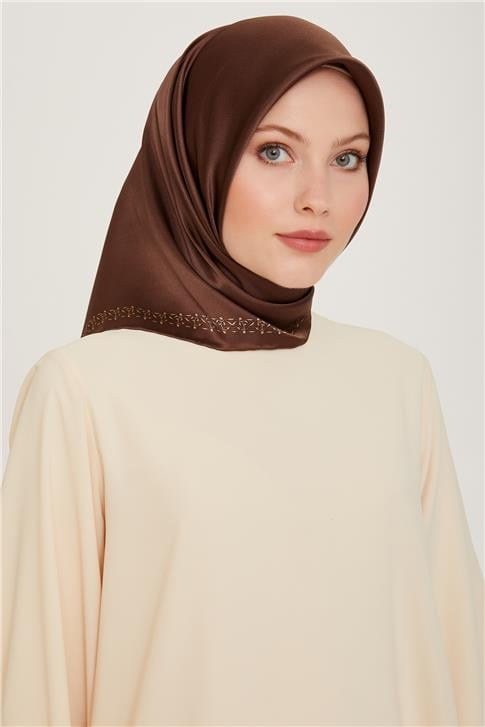 Armine Klasik Desenli Sura Saf İpek Eşarp 9260D 03 34