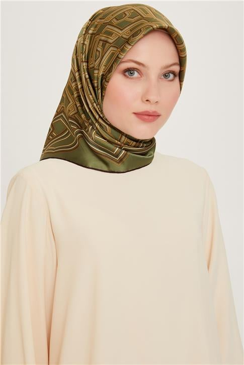 Armine Klasik Desenli Sura Saf İpek Eşarp 9213D 51