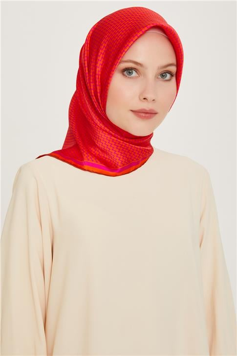 Armine Klasik Desenli Sura Saf İpek Eşarp 9243D 06 33