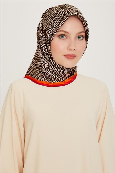 Armine Klasik Desenli Sura Saf İpek Eşarp 9243D 06 02