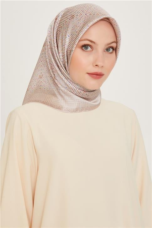 Armine Klasik Desenli Sura Saf İpek Eşarp 9252D 04