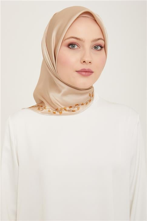Armine Klasik Desenli Twill İpek Eşarp 24Ya9168 89 80
