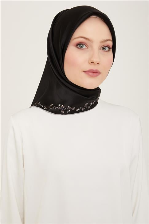 Armine Klasik Desenli Twill İpek Eşarp 24Ya9168 89 36