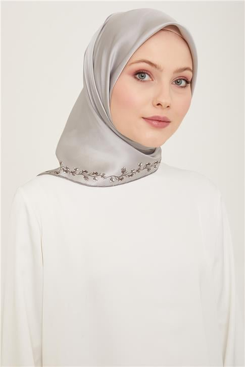 Armine Klasik Desenli Twill İpek Eşarp 24Ya9168 89 35