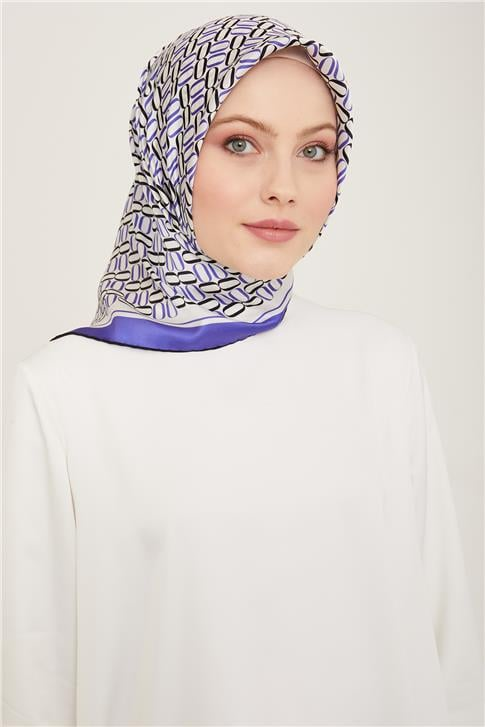 Armine Klasik Desenli Twill İpek Eşarp 24Ya9149 8 38