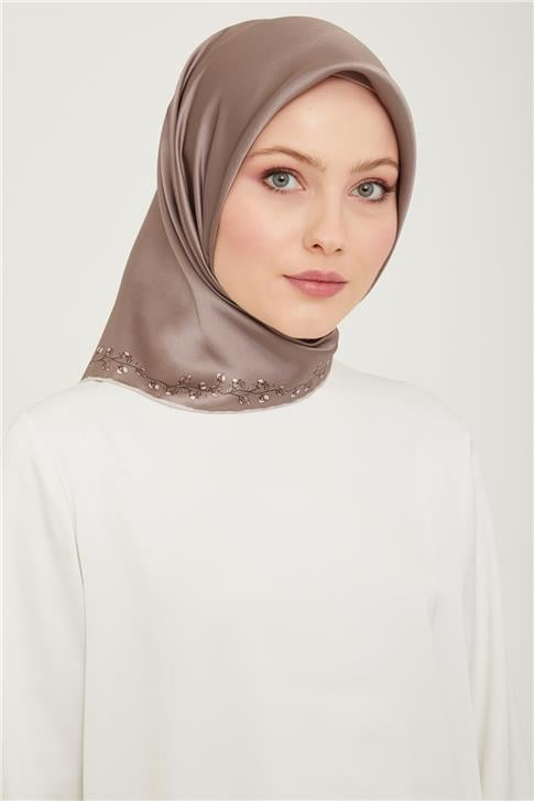 Armine Klasik Desenli Twill İpek Eşarp 24Ya9168 89 33