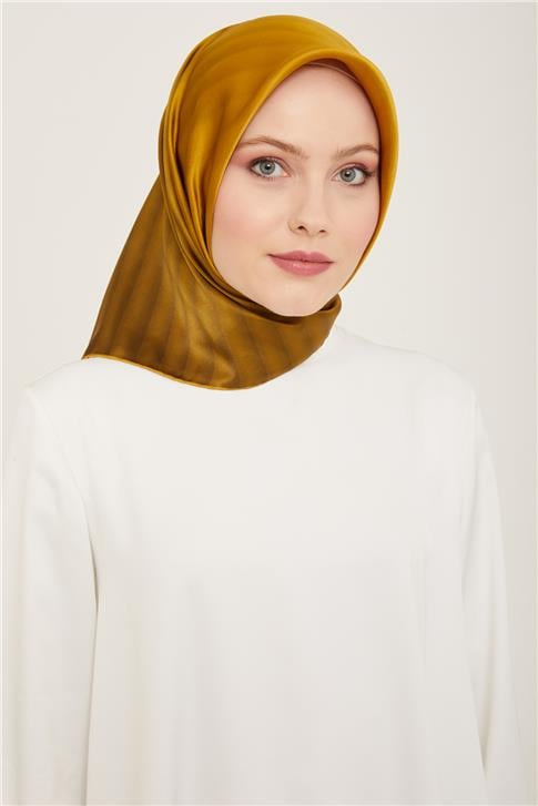 Armine Klasik Desenli Twill İpek Eşarp 24Ya9150 4 52