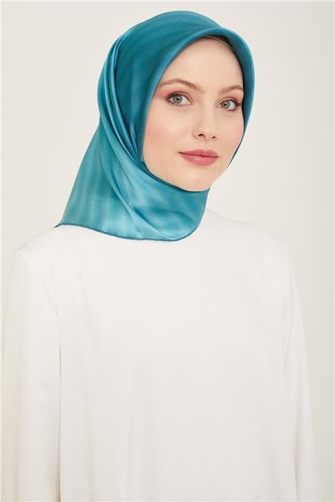 Armine Klasik Desenli Twill İpek Eşarp 24Ya9150 4 19