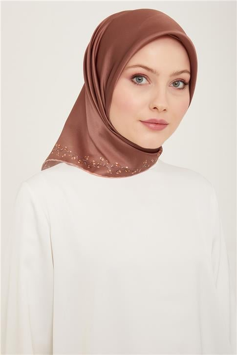 Armine Klasik Desenli Twill İpek Eşarp 24Ya9168 89 51
