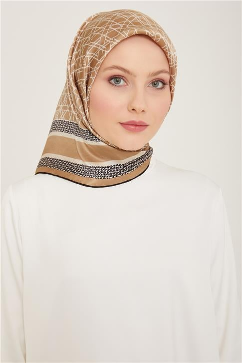 Armine Klasik Desenli Twill İpek Eşarp 24Ya9167 2 34