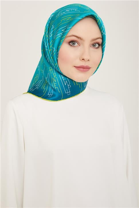 Armine Klasik Desenli Twill İpek Eşarp 24Ya9142 53 36