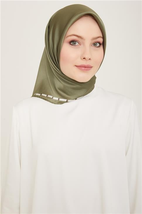 Armine Klasik Desenli Twill İpek Eşarp 24Ya9165 31 32