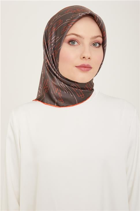 Armine Klasik Desenli Twill İpek Eşarp 24Ya9142 53 50