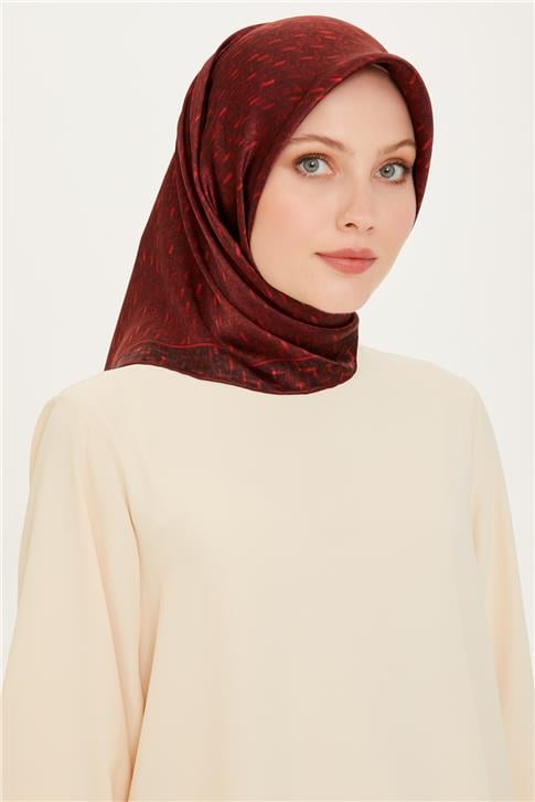 Armine Klasik Desenli Twill Saf İpek Eşarp 9230D 85