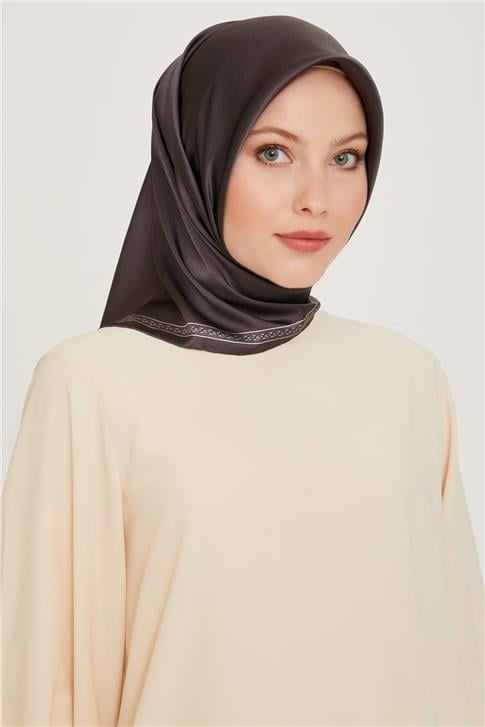 Armine Klasik Desenli Twill Saf İpek Eşarp 9261D 07 31
