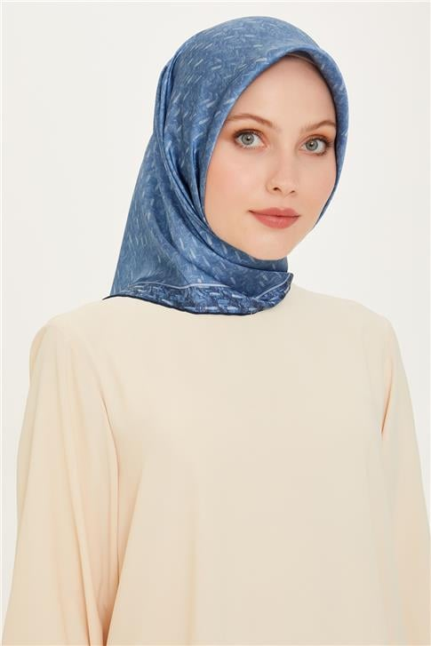 Armine Klasik Desenli Twill Saf İpek Eşarp 9230D 33