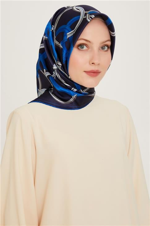 Armine Klasik Desenli Twill Saf İpek Eşarp 9203D 55