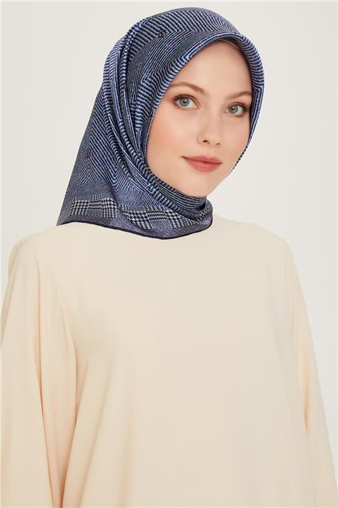 Armine Klasik Desenli Twill Saf İpek Eşarp 9252D 03 02