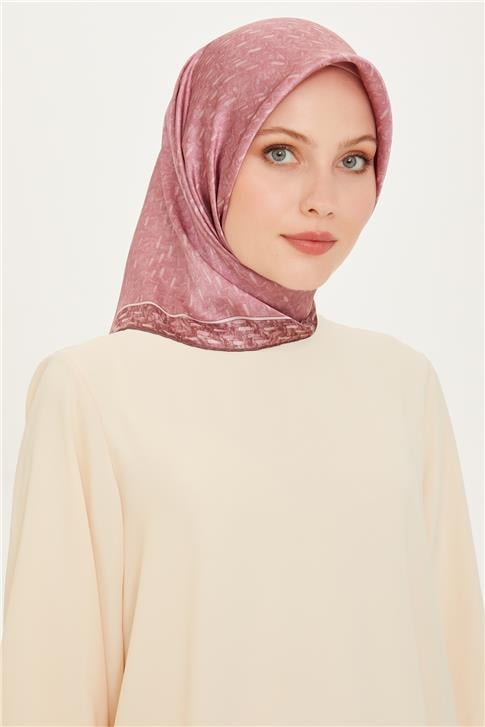 Armine Klasik Desenli Twill Saf İpek Eşarp 9230D 31