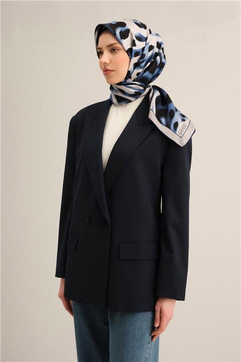 Armine Leopar Desenli Saf İpek Twill Eşarp 9320D 33