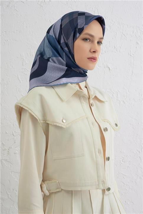 Armine Monogram Desenli Saf İpek Twill Eşarp 9429D 31