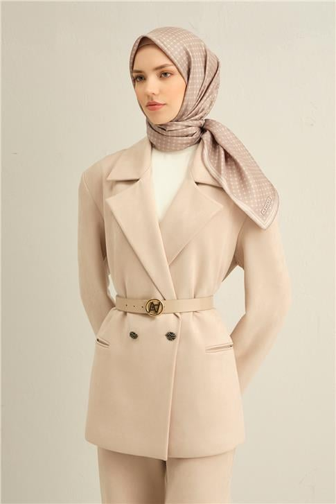 Armine Monogram Desenli Saf İpek Twill Eşarp 9345D 14