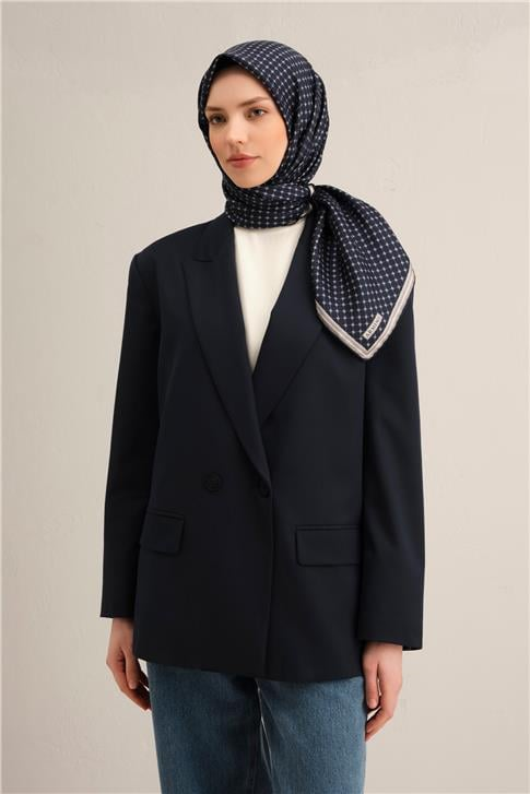 Armine Monogram Desenli Saf İpek Twill Eşarp 9345D 11