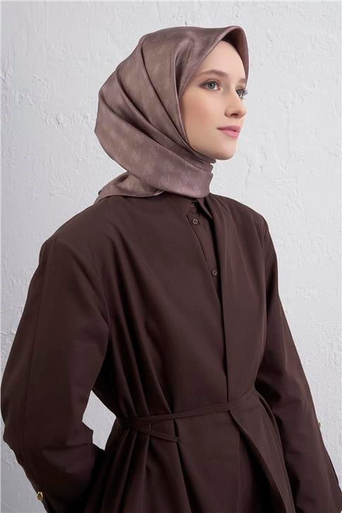 Armine Monogram Desenli Saf İpek Twill Eşarp 9412D 89