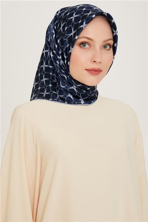 Armine Monogram Desenli Sura Saf İpek Eşarp 9207D 01 33