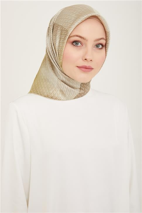 Armine Monogram Desenli Twill İpek Eşarp 24Ya9104 52 32
