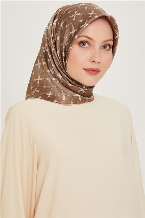 Armine Monogram Desenli Twill Saf İpek Eşarp 9207D 31
