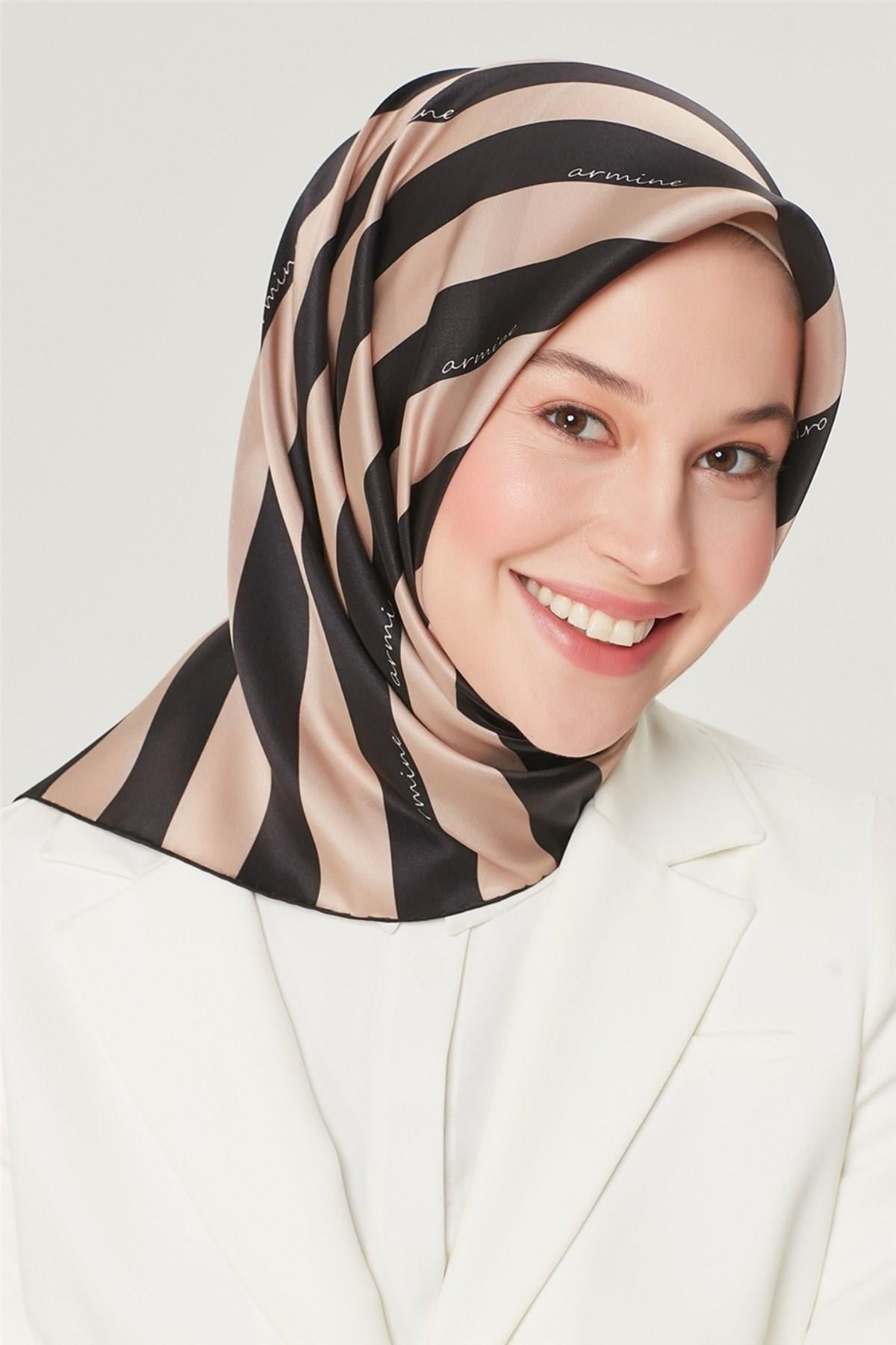 Armine Özel Nostalji Serisi Twill İpek Eşarp Modelleri 8504D-03