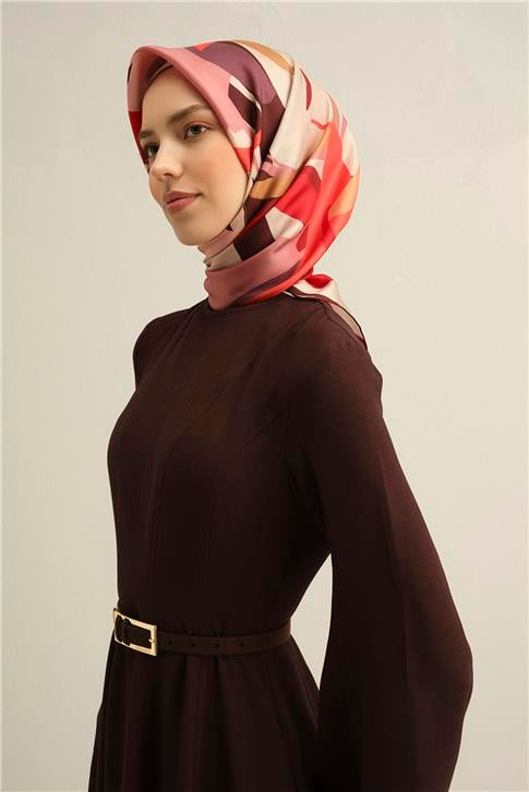Armine Soyut Desenli Saf İpek Sura Eşarp 9328D 83