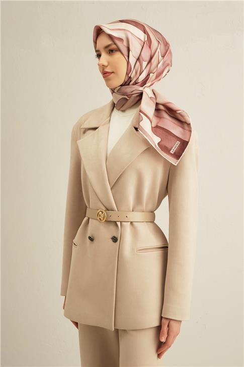 Armine Soyut Desenli Saf İpek Sura Eşarp 9306D 33