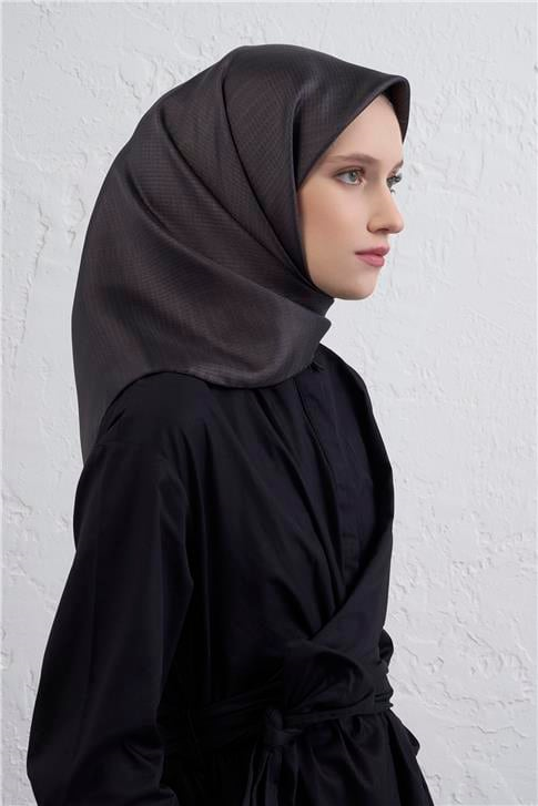 Armine Soyut Desenli Saf İpek Twill Eşarp 9415D 55