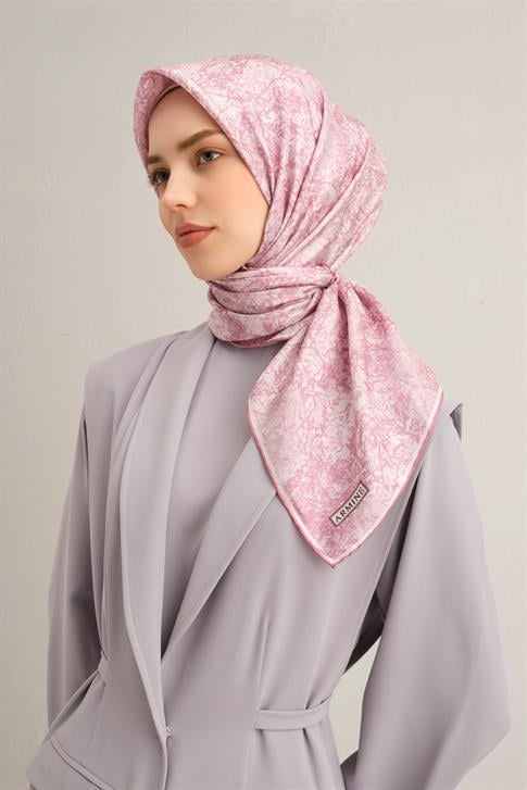 Armine Soyut Desenli Saf İpek Twill Eşarp 9311D 01