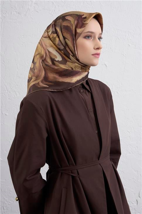 Armine Soyut Desenli Saf İpek Twill Eşarp 9423D 32