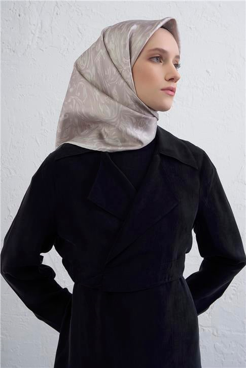 Armine Soyut Desenli Saf İpek Twill Eşarp 9431D 85
