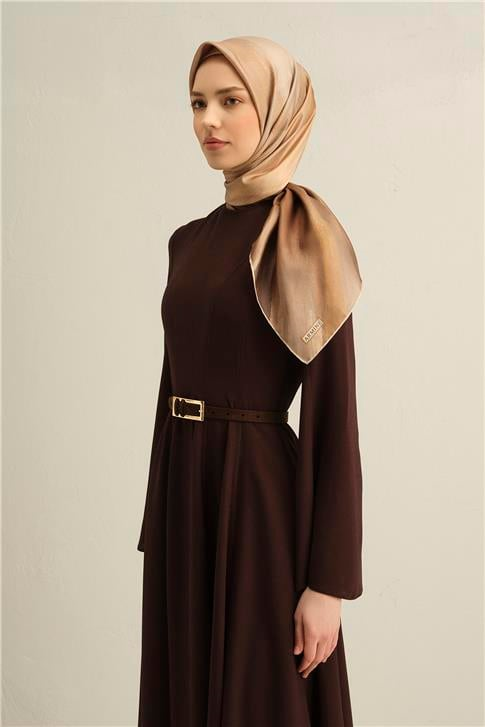 Armine Soyut Desenli Saf İpek Twill Eşarp 9308D 08