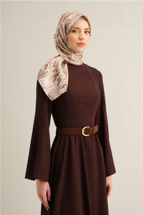 Armine Soyut Desenli Saf İpek Twill Eşarp 9335D 88