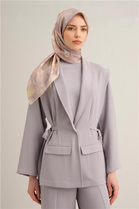 Armine Soyut Desenli Saf İpek Twill Eşarp 9339D 31