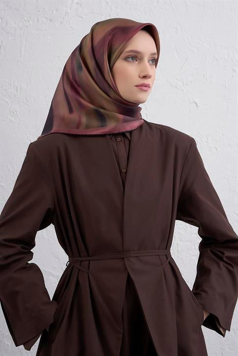 Armine Soyut Desenli Saf İpek Twill Eşarp 9436D 31