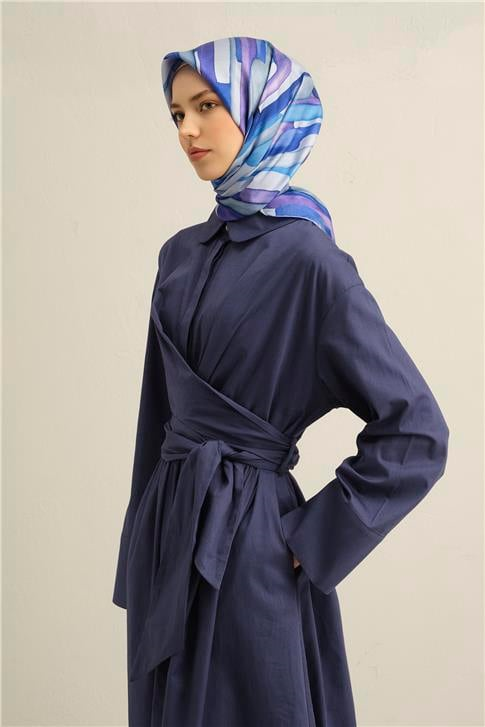 Armine Soyut Desenli Saf İpek Twill Eşarp 9306D 06